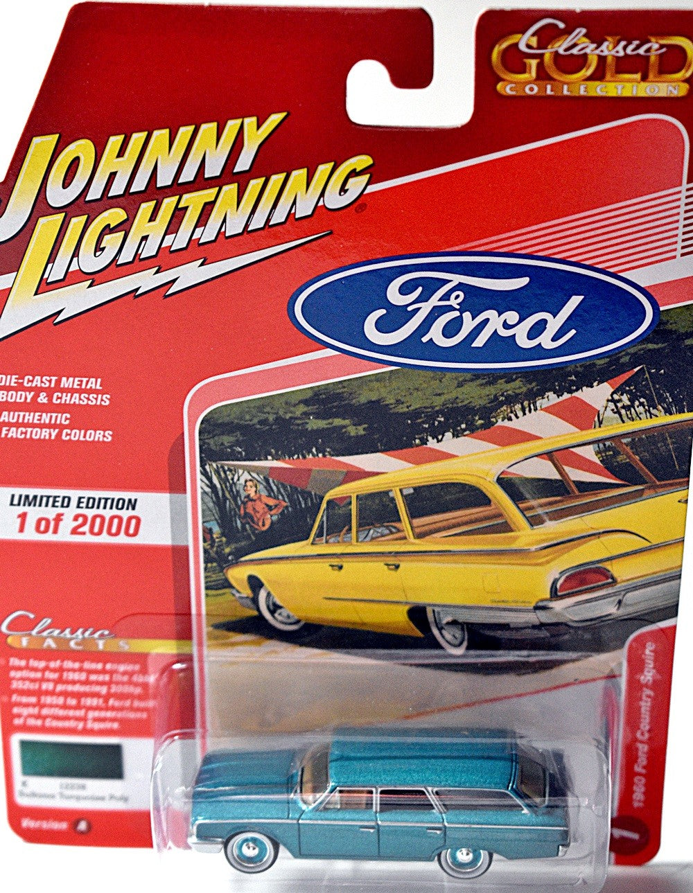 Johnny Lightning Classic Gold - 1960 Ford Country Squire Station Wagon