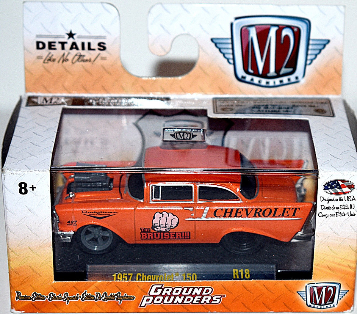 M2 Machines Ground Pounders - The Bruiser 1957 Chevrolet 150 2 Door Post