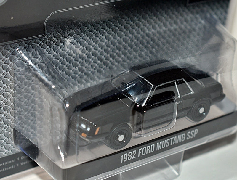 Greenlight Black Bandit - Fox Bodied 1982 Ford Mustang SSP Police Car