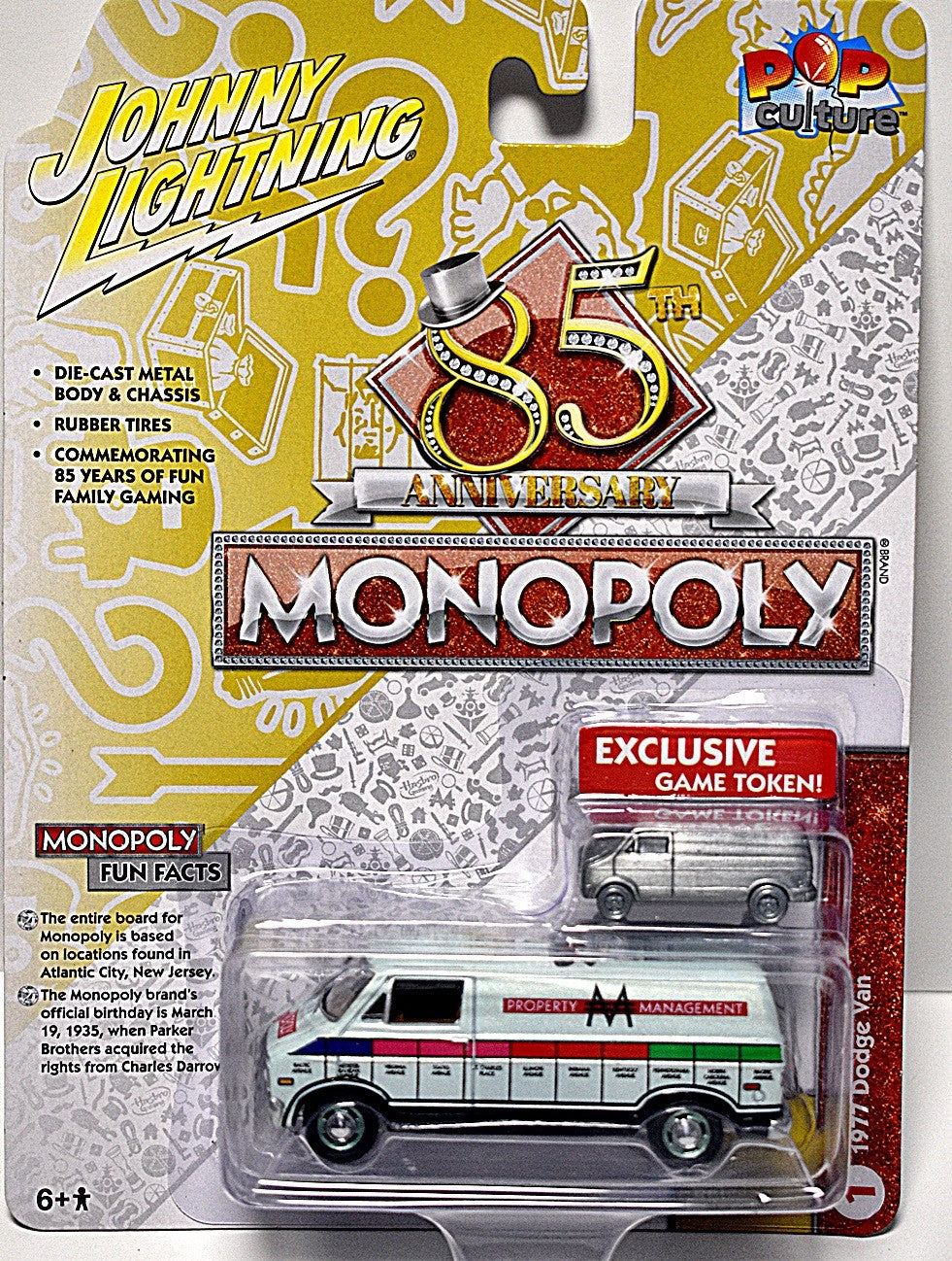 Johnny Lightning Monopoly 1977 Dodge Property Management Van with Dodge Game Token