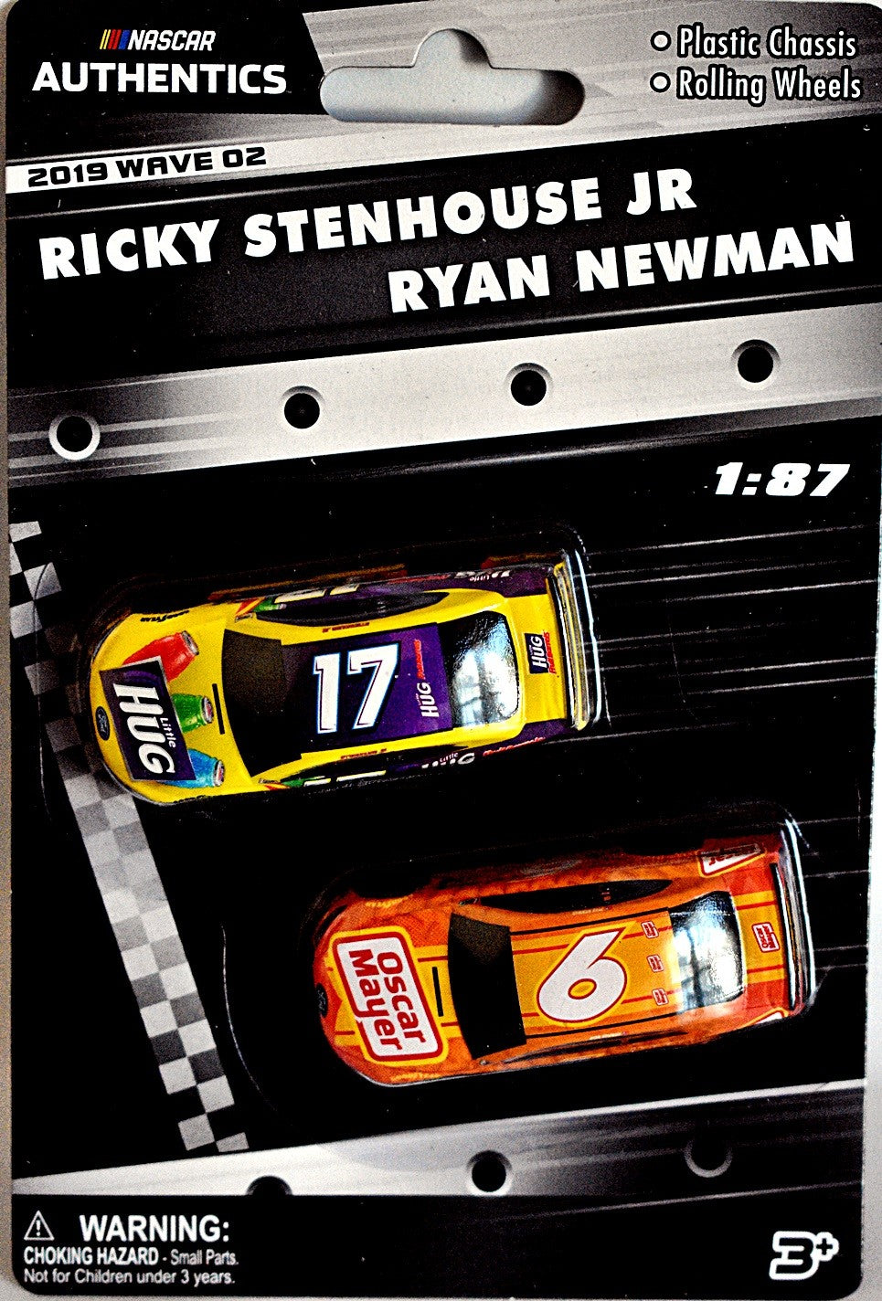 Lionel NASCAR Authentics - HO Scale Ricky Stenhouse Jr & Ryan Newman Hug - Oscar Meyer Ford Mustang Set