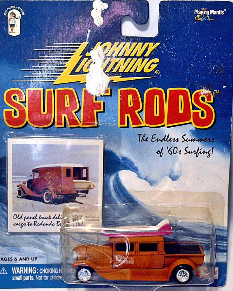 Johnny Lightning Surf Rods - Laguna Longboards - 1929 Model A Crew Cab Ford Pickup Surf Truck