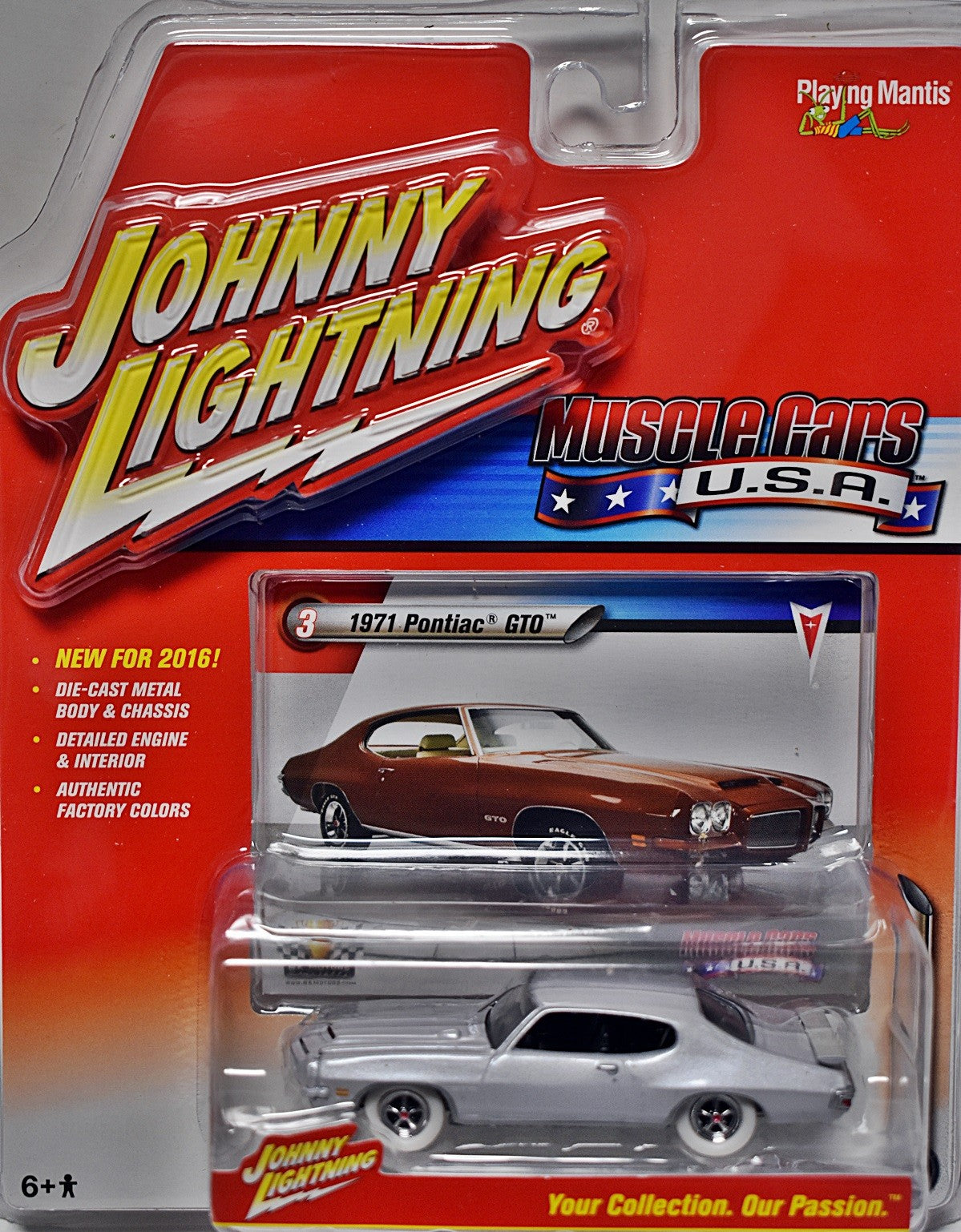 Johnny Lightning Muscle Cars USA -  Rare White Lightning 1971 Pontiac GTO