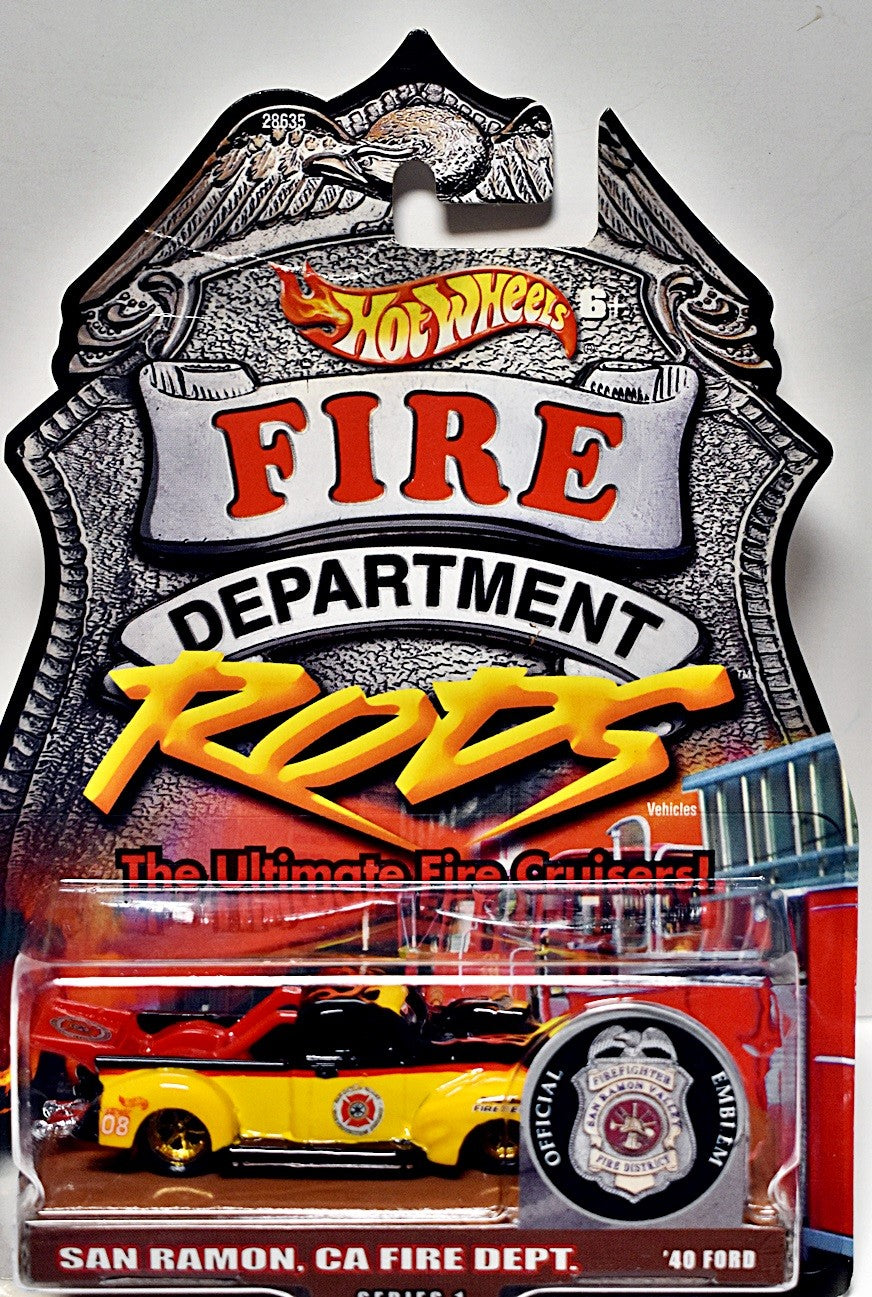 Hot Wheels Fire Rods - San Ramon CA Fire Dept - 1940 Ford NHRA Drag Truck