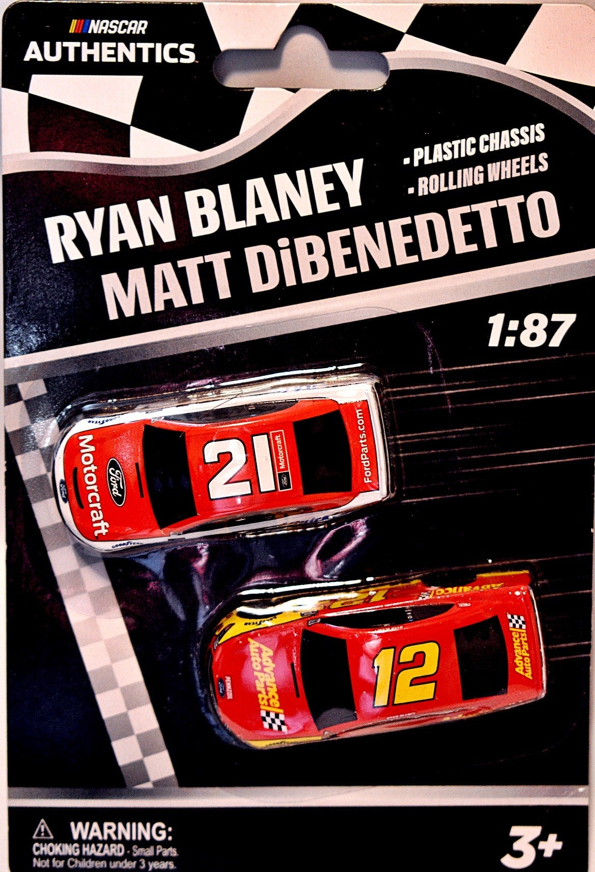 NASCAR Authentics - HO Scale Ryan Blaney Motorcraft and Matt DiBenedetto  Ford Mustangs
