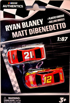 NASCAR Authentics - HO Scale Ryan Blaney Motorcraft and Matt DiBenedetto  Ford Mustangs
