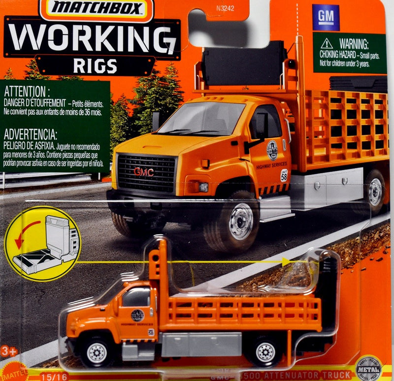 Matchbox Working Rigs - GMC 3500 Attenuator Highway Service Truck