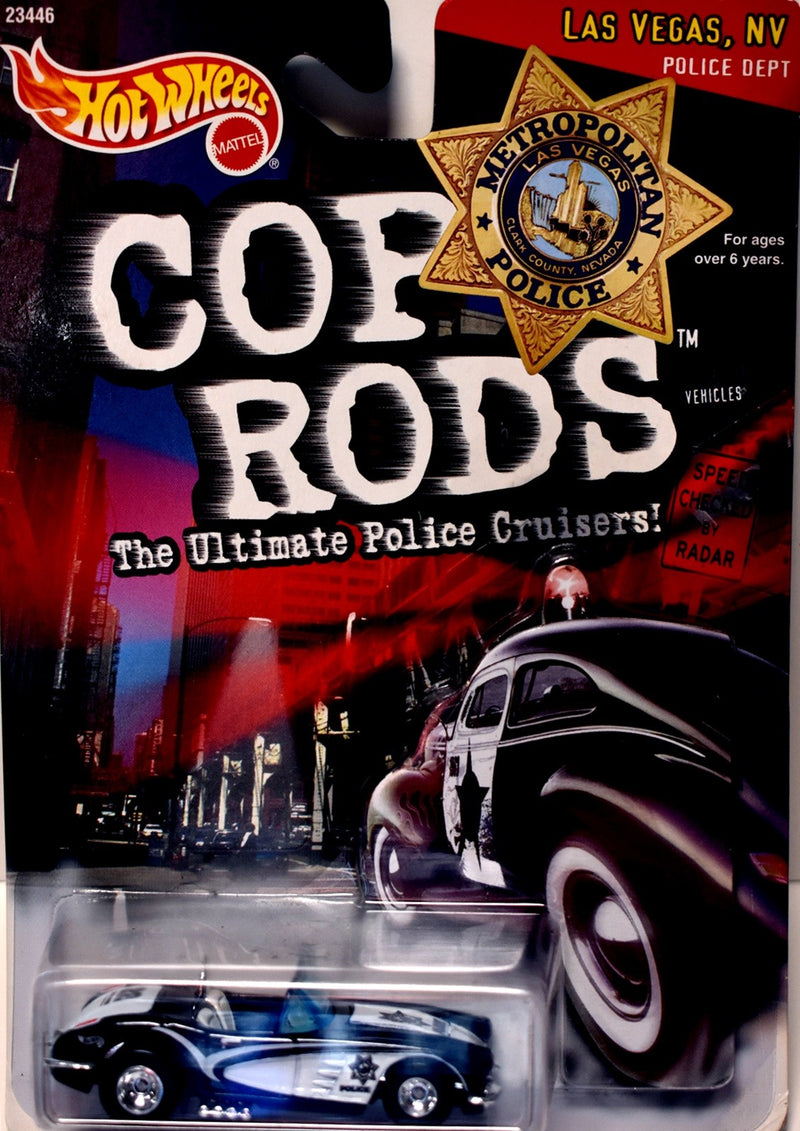 Hot Wheels Cop Rods - Las Vegas , NV Police - 1958 Chevrolet Corvette Patrol Car