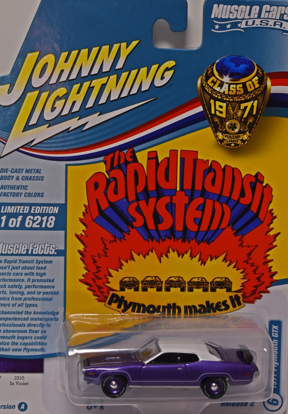 Johnny Lightning Muscle Cars USA -  Class of 1971  - Plymouth GTX 440-6