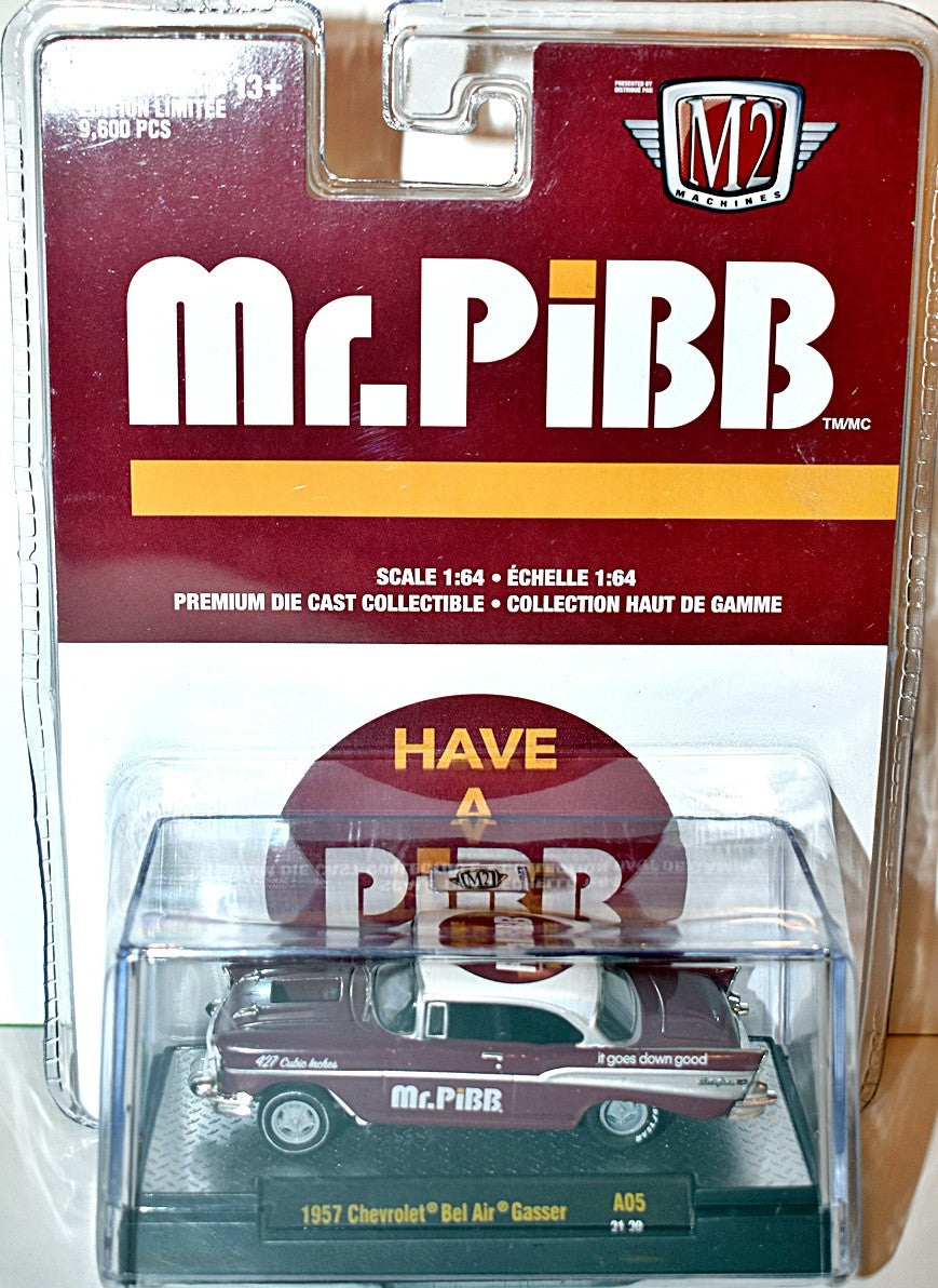 M2 Machines - Coca-Cola Series-  Mr Pibb 1957 Chevrolet Bel AIr Gasser
