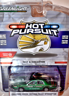 Greenlight -  Hot Pursuit - Rare Chase Green Machine -  Ford Factory Test & Evaluation  Crown Vic Police Interceptor