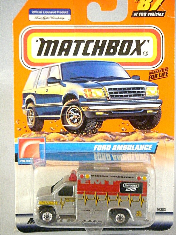Matchbox 2000 Millennium Logo Chase Series - Ford EMT Ambulance