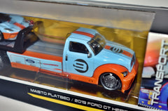 Maisto - Transport -  Ford GT  Heritage Edition & Flatbed Race Transporter
