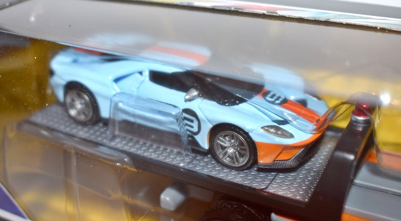 Maisto - Transport -  Ford GT  Heritage Edition & Flatbed Race Transporter