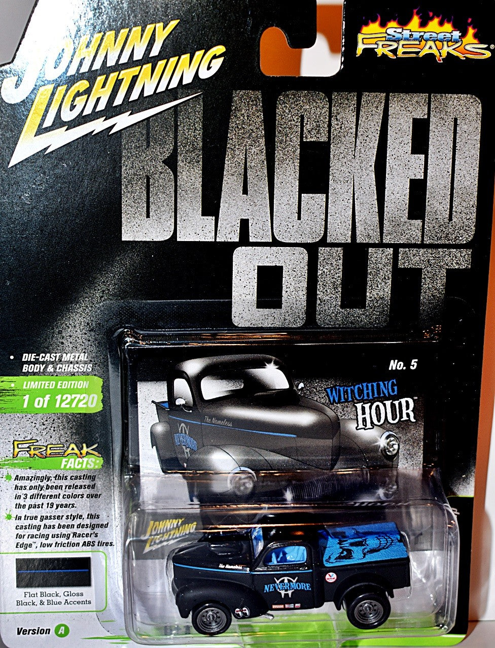 Johnny Lightning Street Freaks - Blacked Out - 1941 Willys Gasser Pickup Truck