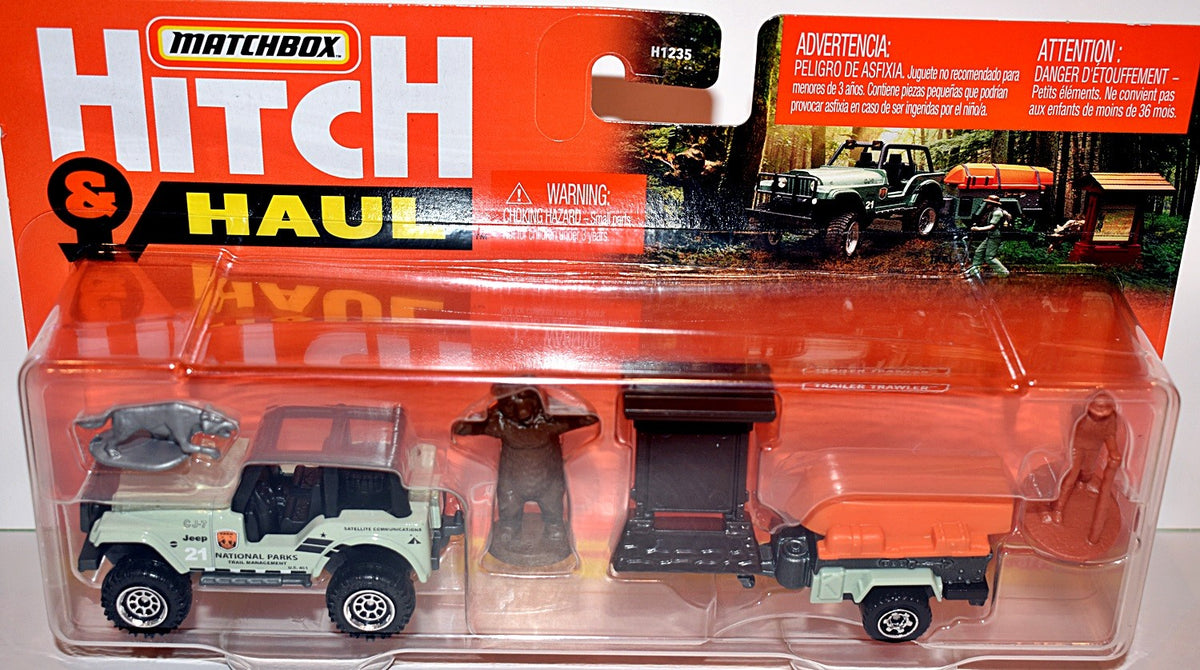 Matchbox Hitch & Haul - National Forest Service Jeep 4x4 and Utility Trailer