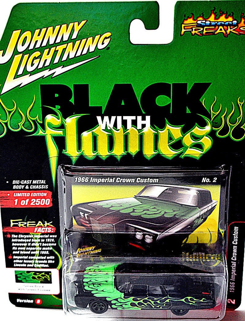 Johnny Lightning Black with Flames - 1966 Imperial Crown Custom