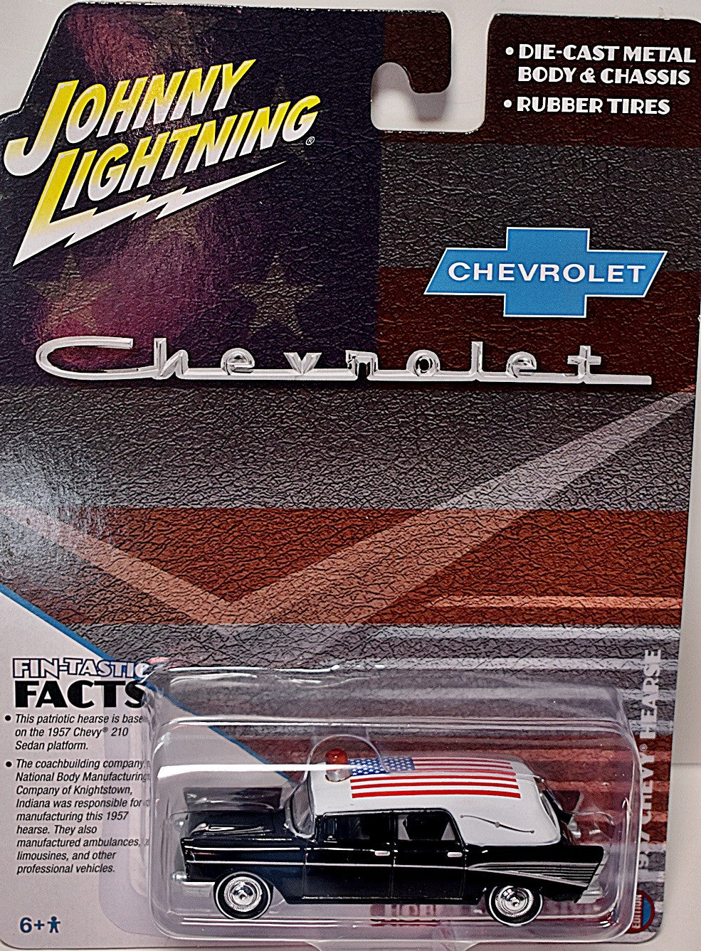Johnny Lightning Hobby Exclusive Limited Edition - Patriotic 1957 Chevrolet 210 Hearse