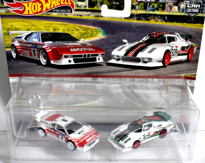 Hot Wheels Premium - Road Racing Set - BMW M1 Procar & Lancia Stratos Group 5 Race Cars