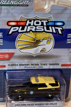 Greenlight Hot Pursuit  -  Florida Ford Highway Patrol State Trooper Police Interceptor Utility
