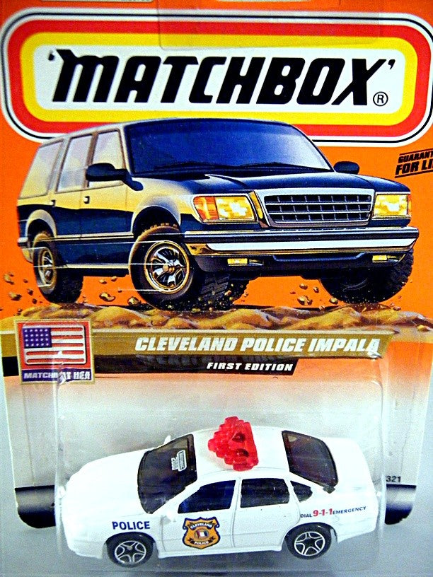 Matchbox 2000 Millennium Logo Chase Series Chevy Impala Police Car
