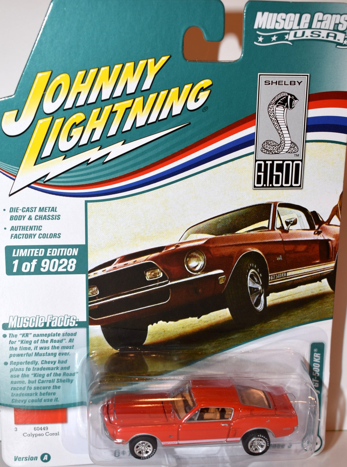 Johnny Lightning Muscle Cars USA  - 1968 Ford Mustang Shelby GT-500 KR