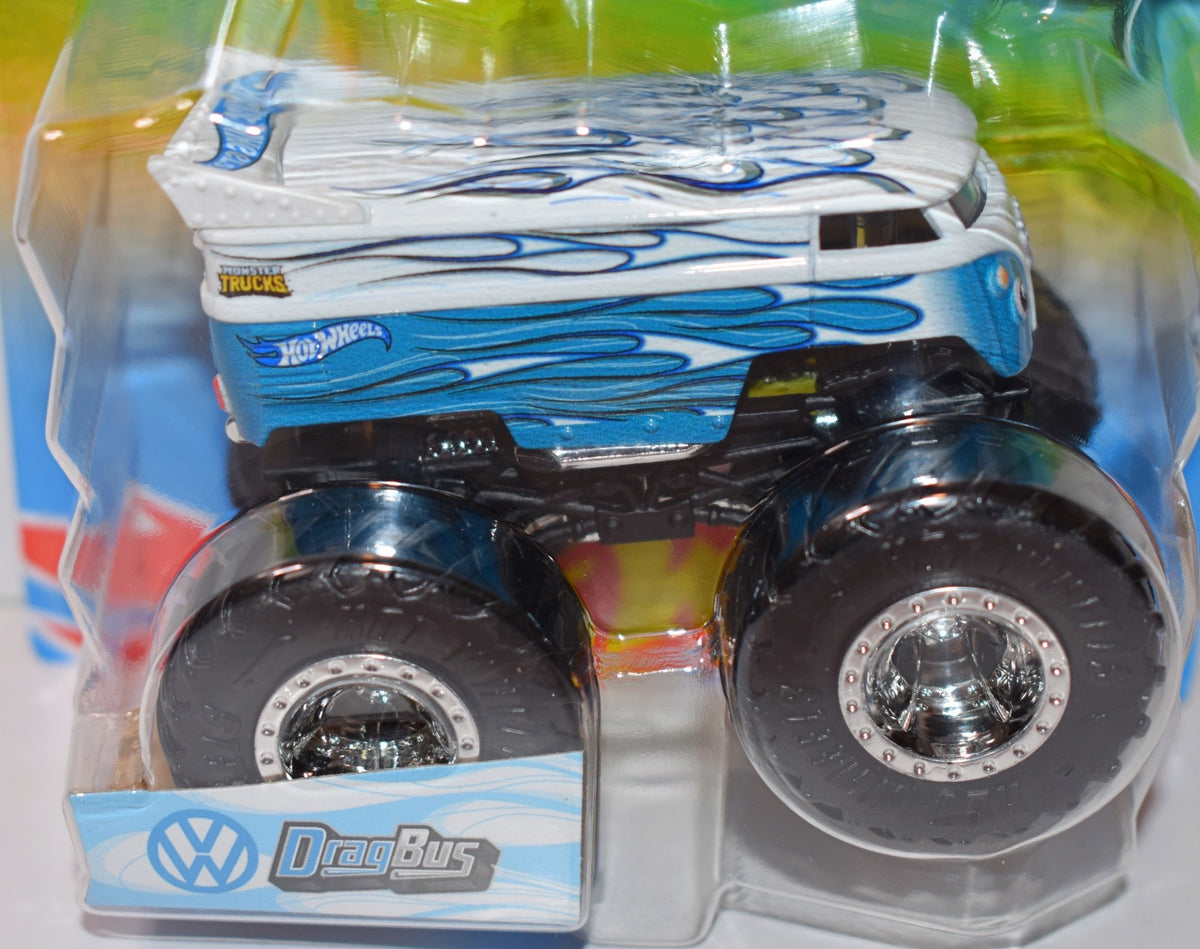 Hot Wheels Monster Trucks Set - Volkswagen Drag Bus & crushed VW Van