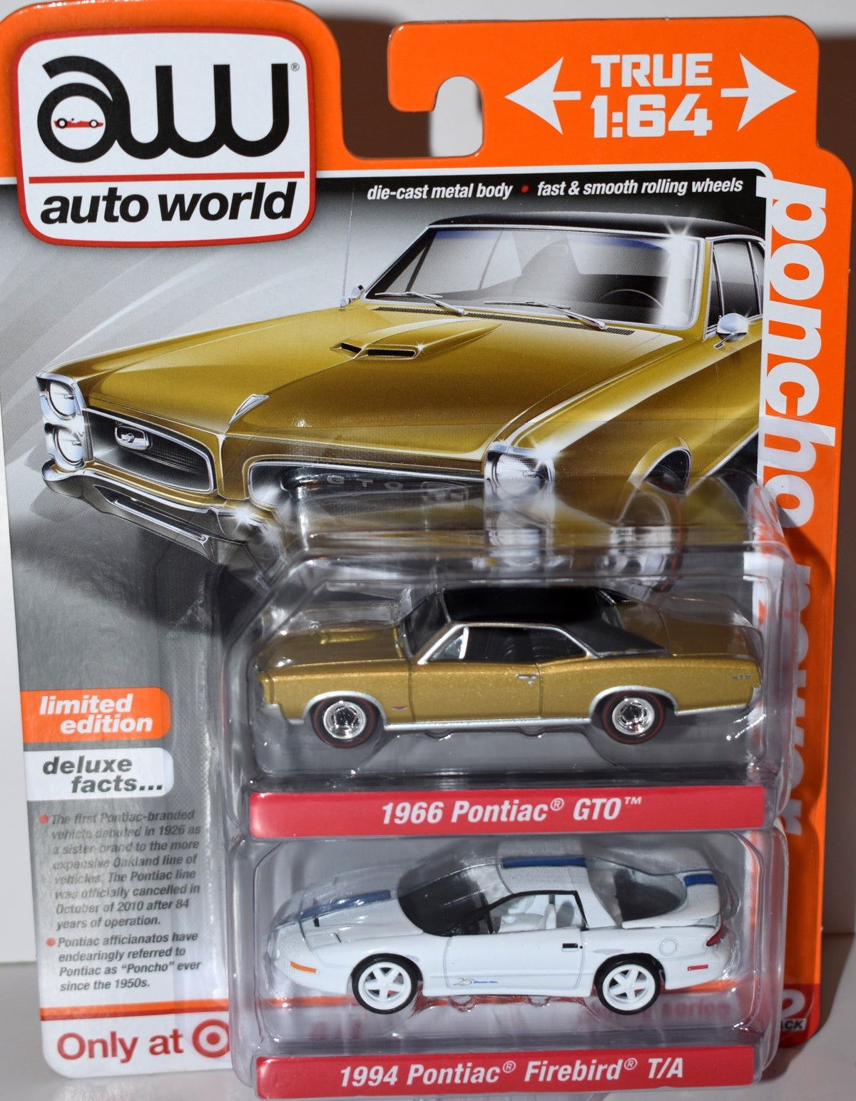 Auto World - Poncho Power Set - 1966 Pontiac GTO & 1994 Pontiac Firebird T/A