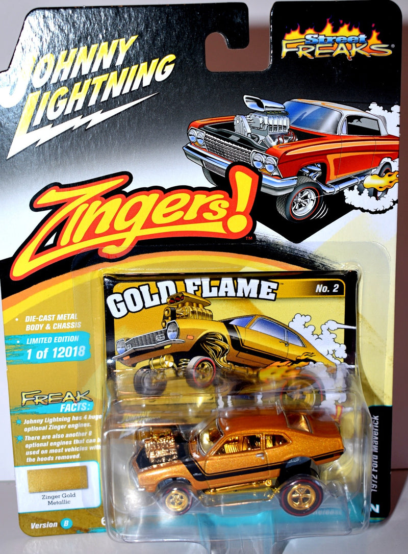 Johnny Lightning Street Freaks - Zingers - Gold Flame - Ford Maverick