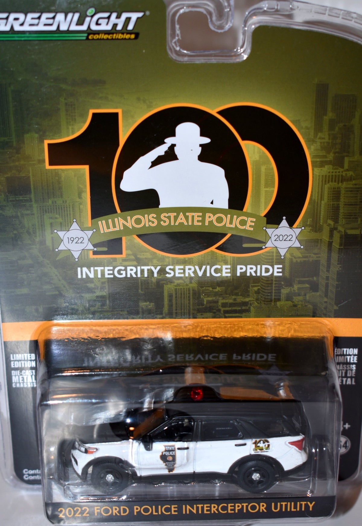 Greenlight Anniversary Series -100th Anniversary Illinois State Police - 2022 Ford Police Interceptor Utility