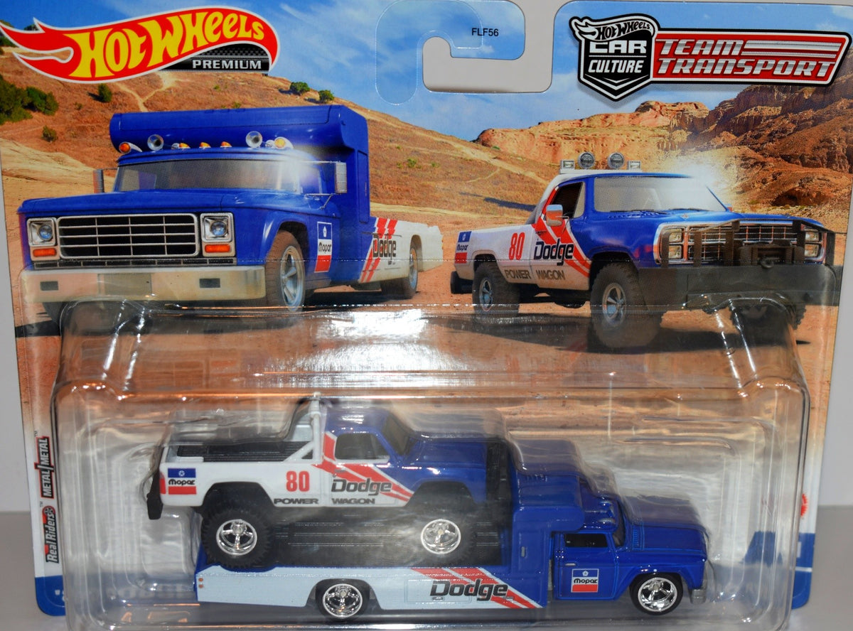 Hot Wheels Car Culture - Team Transport - 1980 Dodge Macho Powerwagen & 1960s Dodge Hauler