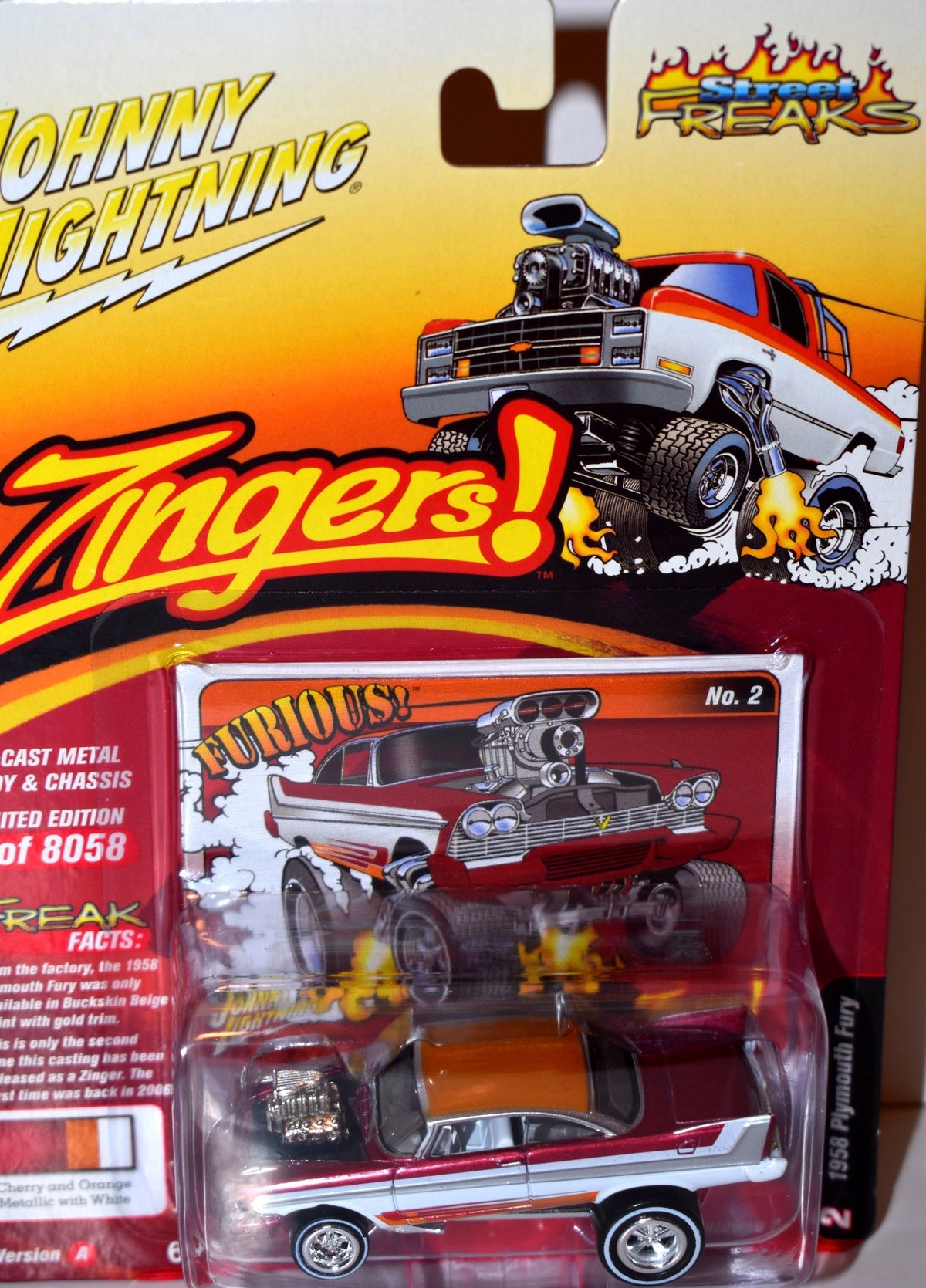 Johnny Lightning Street Freaks - Zingers - 1958 Plymouth Fury