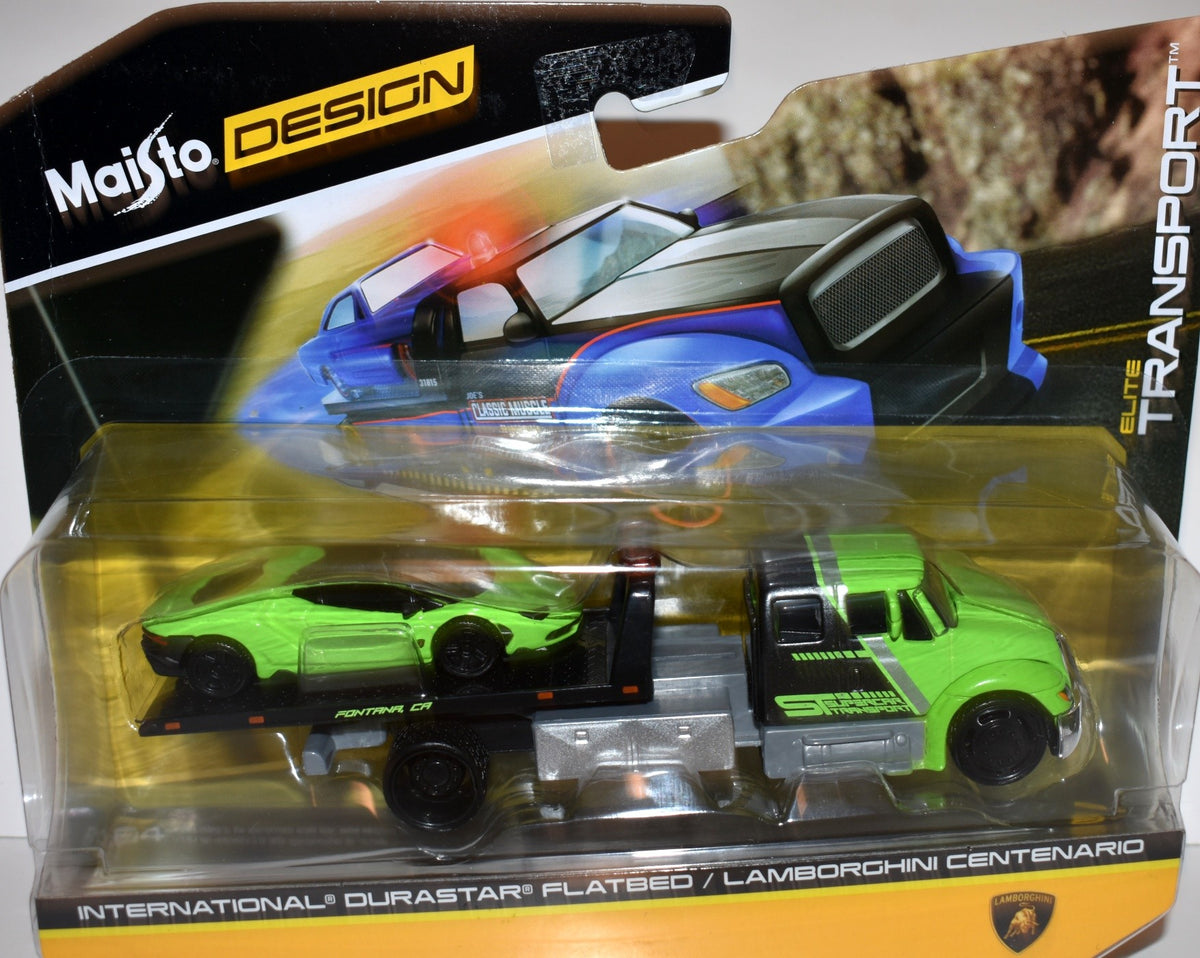 Maisto Adventure Wheels Elite Transport - Lamborghini Centenario and International Durastar Flatbed