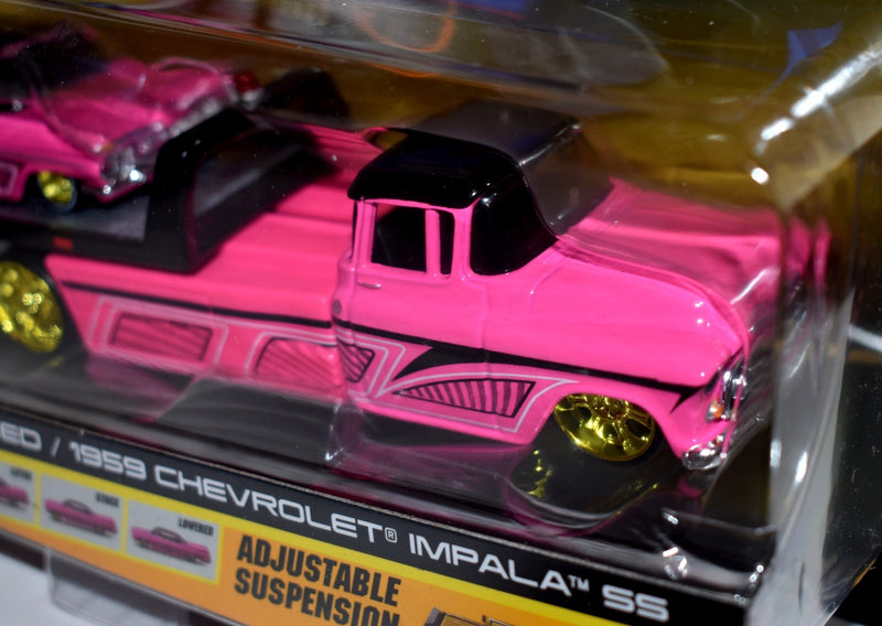 Maisto Elite Transports - 1959 Chevrolet Impala Lowrider and 1957 Chevy Flatbed (Error Set)