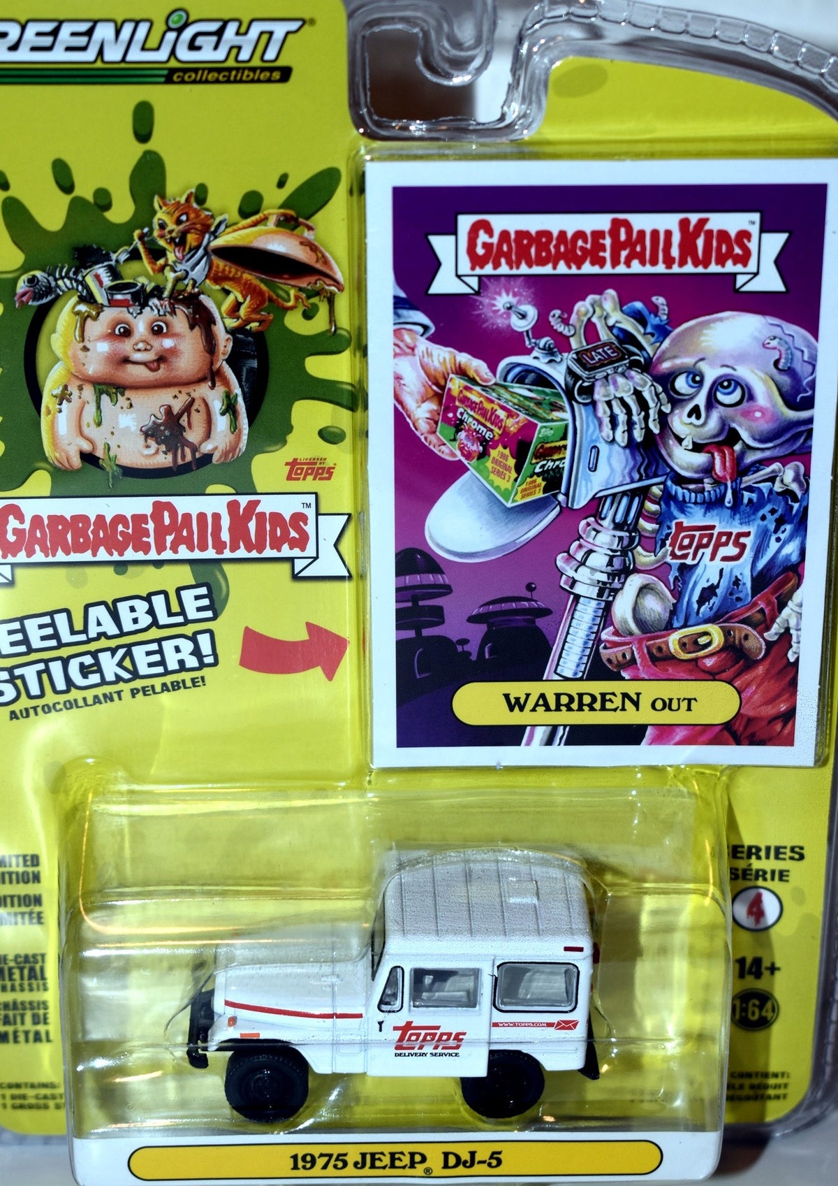 Greenlight - Garbage Pail Kids -Warren Out - 1975 Topps Delivery Jeep DJ-5