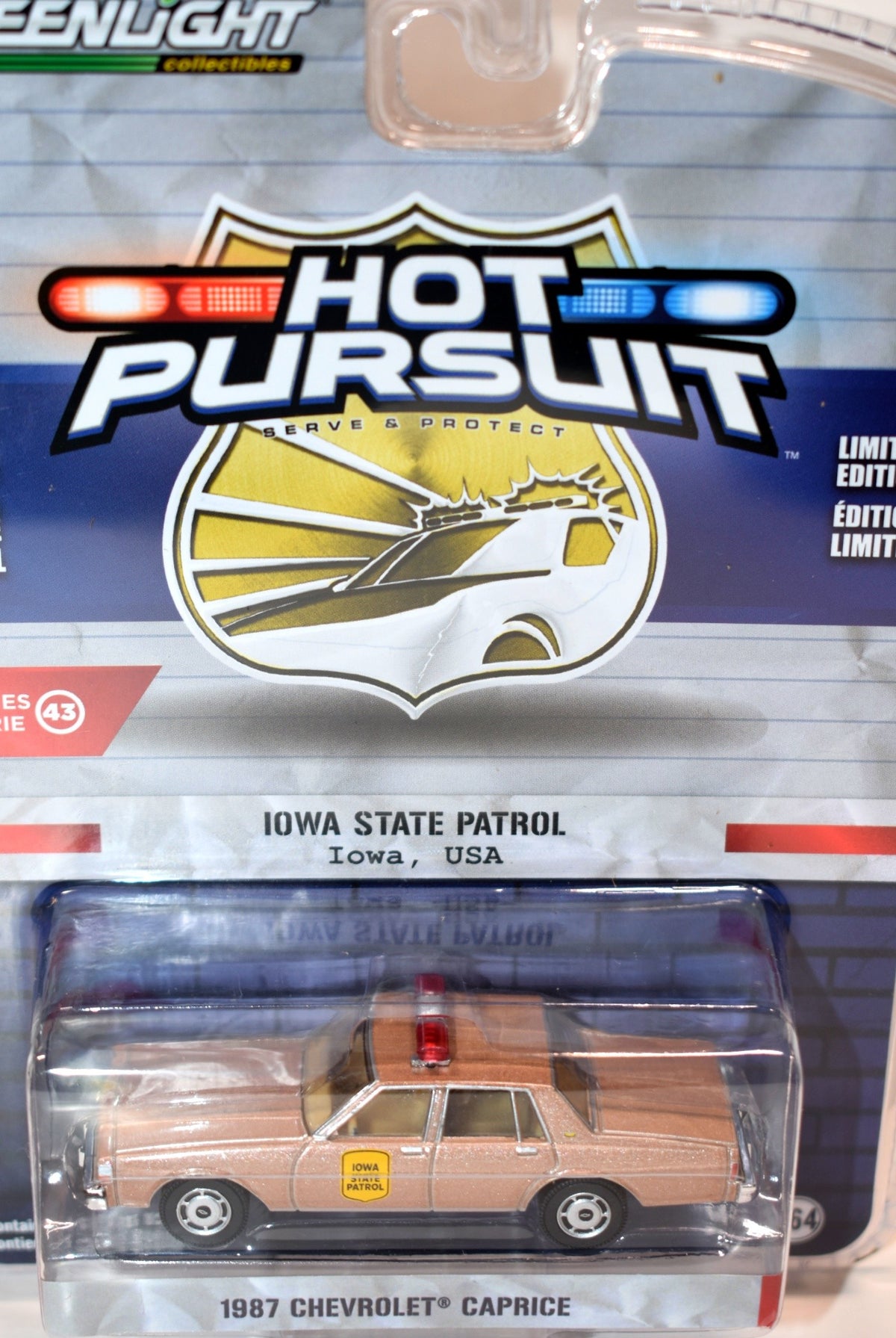 Greenlight Hot Pursuit  -  Iowa State Patrol 1987 Chevrolet Caprice Patrol Car