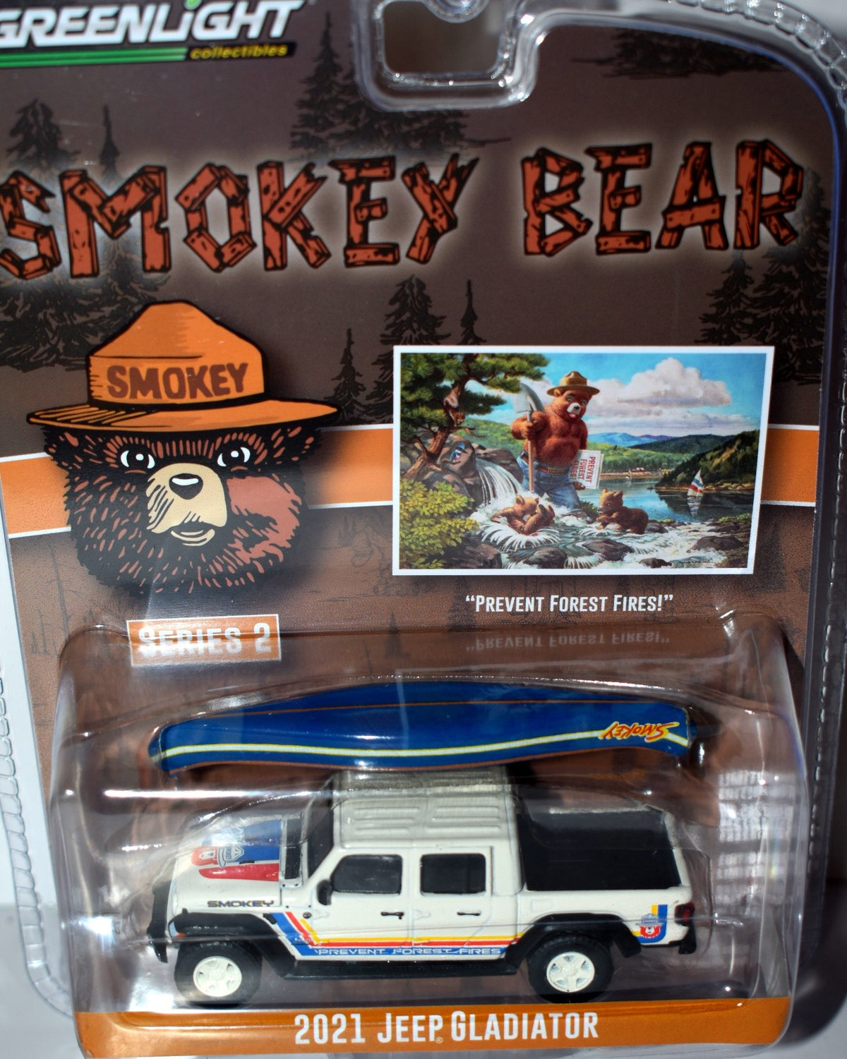 Greenlight - Smokey Bear - 2021 Jeep Gladiator and Rescue Canoe