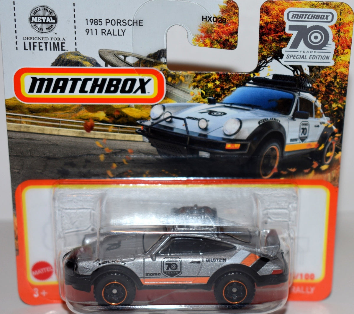 Matchbox 70th Anniversary Special Edition Short Card - 1985 Porsche 911 Rally