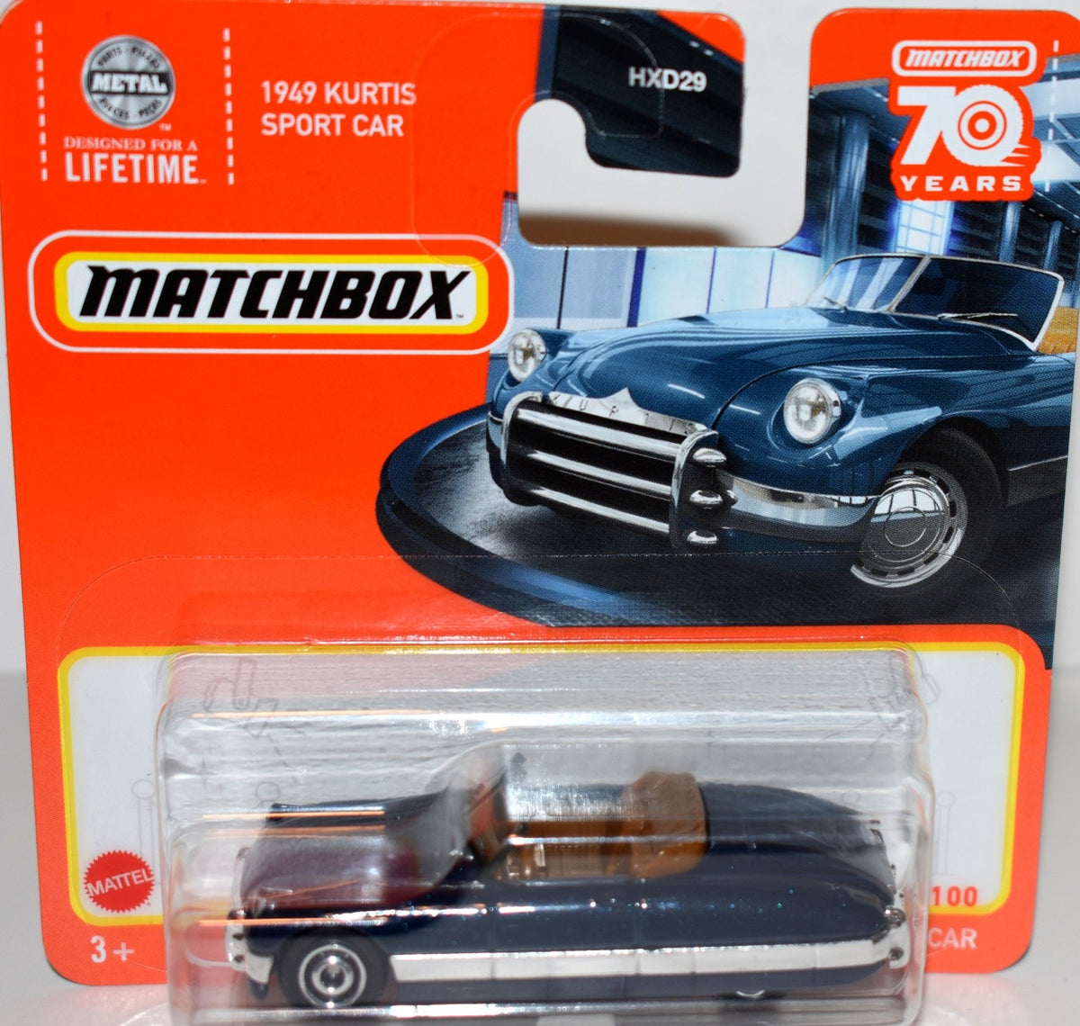 Matchbox 1949 Kurtis Sports Car - 70th Anniversary Short Card