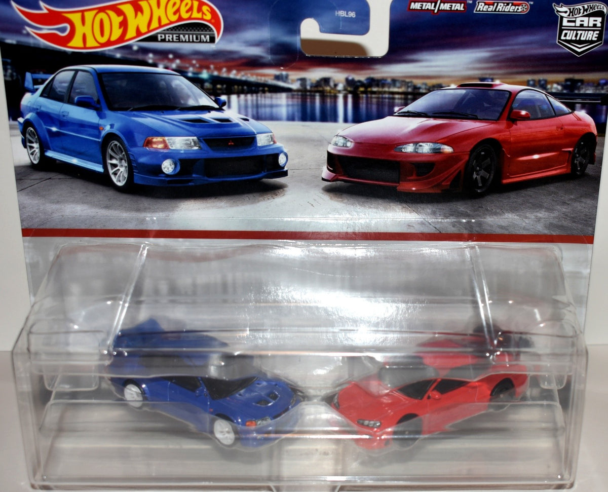 Hot Wheels Premium - Mitsubishi Set - Lancer Evolution IV and 1995 Eclipse Coupe