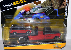 Maisto Elite Transport 1957 Chevy Flatbed Wrecker and 1979 Chevy K5 Blazer