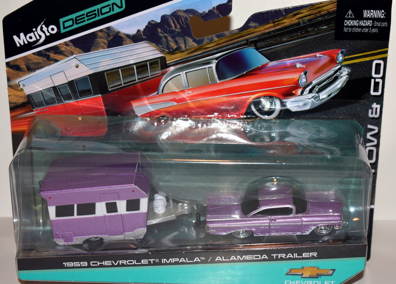 Maisto - Transport - 1959 Chevy Impala and Alameda Trailer