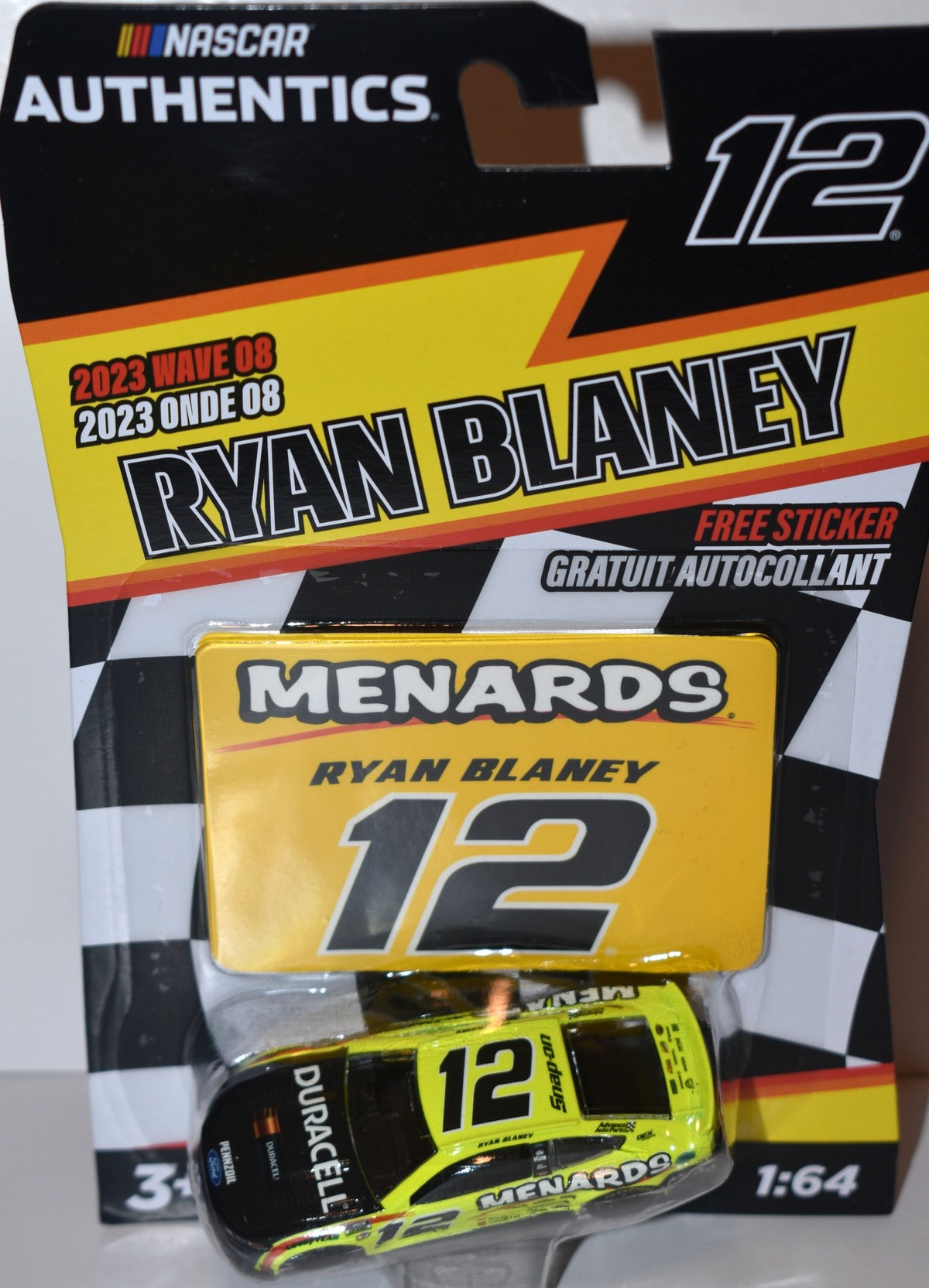 NASCAR Authentics - Ryan Blaney Duracell Menards  Ford Mustang