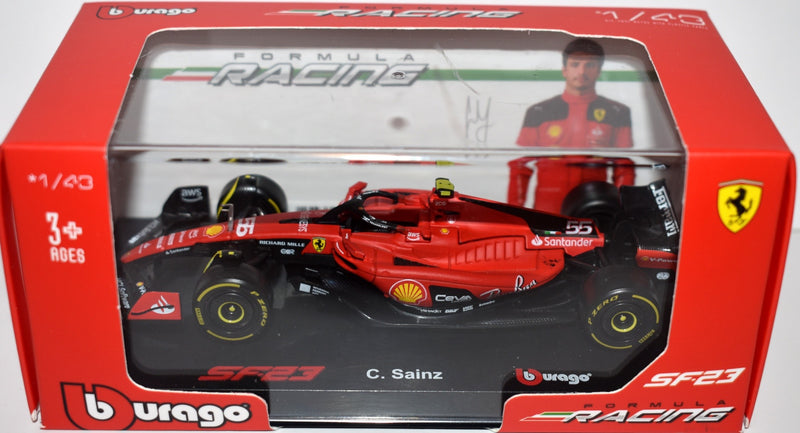 Bburago - Ferrari SF23 F1 Race Car - Carlos Sainz