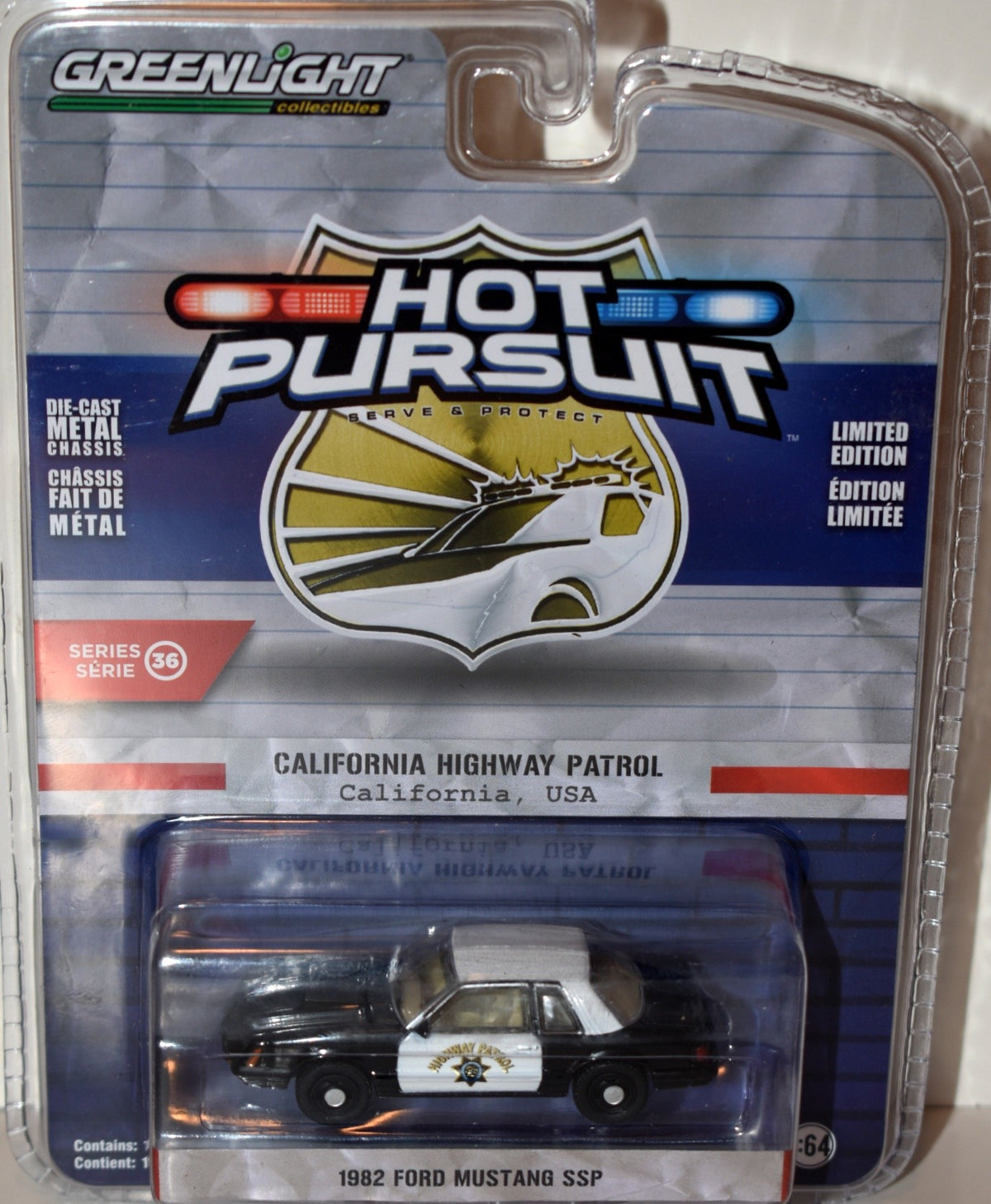 Greenlight Hot Pursuit - California Highway Patrol 1982 Ford Mustang SSP