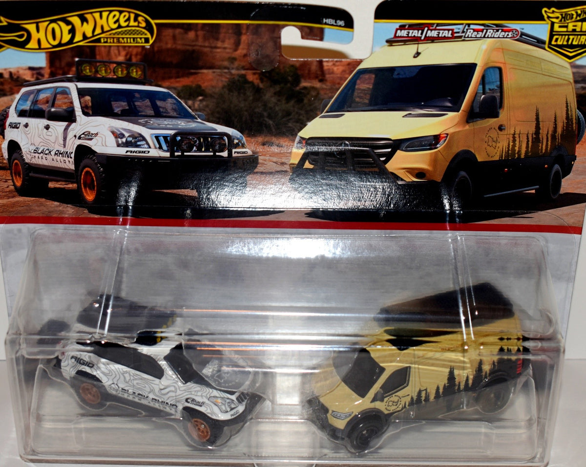 Hot Wheels Premium - Black Rhino Offroad Set - '05 Toyota Land Cruiser Prado & Mercedes Sprinter Tourer