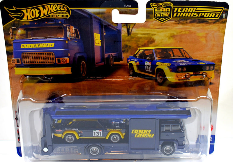 Hot Wheels Car Culture - Team Transport -  Fiat Racing - Fiat 131 Abarth and Second Story Lorry