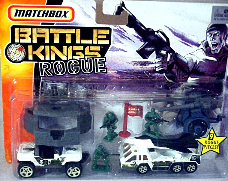Matchbox - Battle Kings Rogue Set - Jeep Hurricane and Fighter Plane Transporter Truck