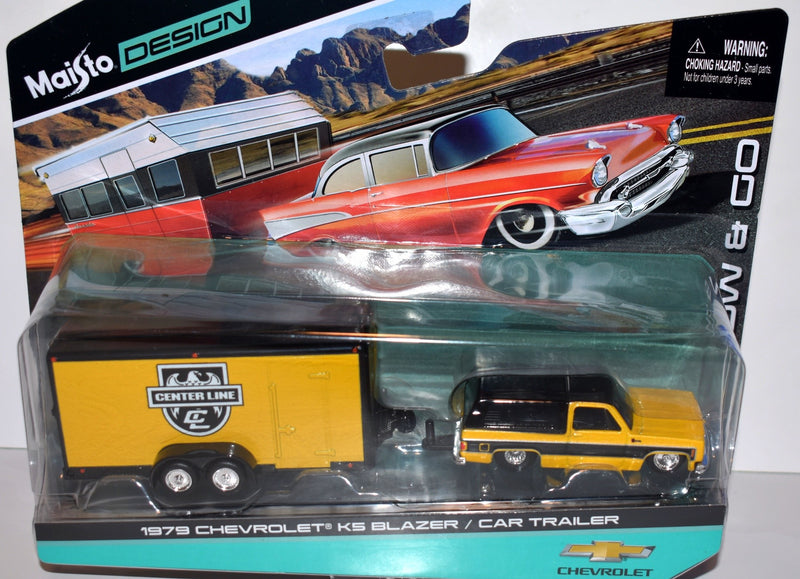 Maisto - Tow & Go - 1979 Chevrolet K5 Blazer and Centerline Wheels Trailer