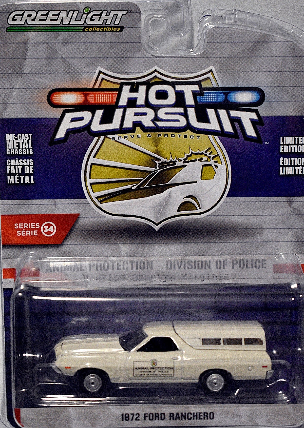 Greenlight - Hot Pursuit - Henrico County VA Police Animal Protection Div 1972 Ford Ranchero